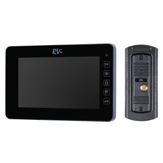 RVi-VD7-21M black + RVi-305 LUX # Видеодомофон + вызывная видеопанель