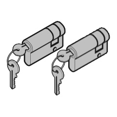 436120 # Профильный полуцилиндр, закрывающиеся одним ключом, для выключателей с ключом (2 шт)