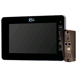 RVi-VD10-21M Black + ADS-700 Copper # Видеодомофон и вызывная панель