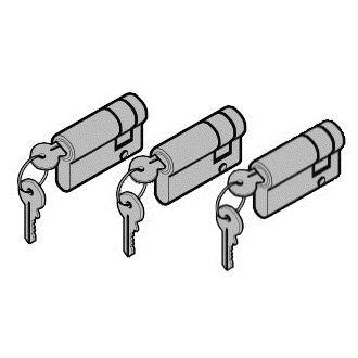 436121 # Профильный полуцилиндр, закрывающиеся одним ключом, для выключателей с ключом (3 шт)